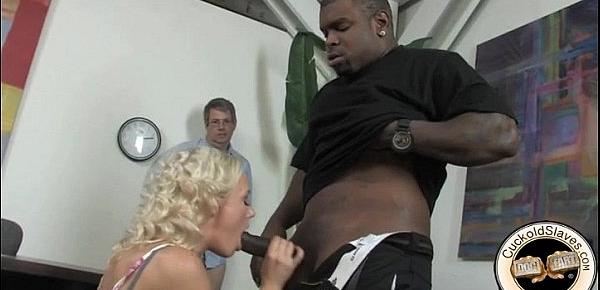  Young blonde meets her new black master